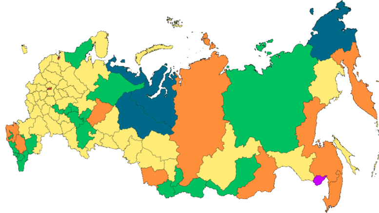 Росія, Московія, карта, розпад росії