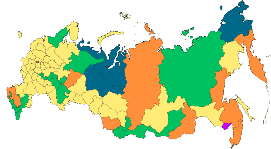 Росія, Московія, карта, розпад росії