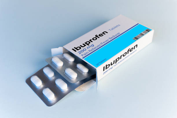 ibuprofen pill box, box paper, blister tablets